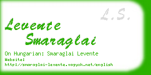 levente smaraglai business card